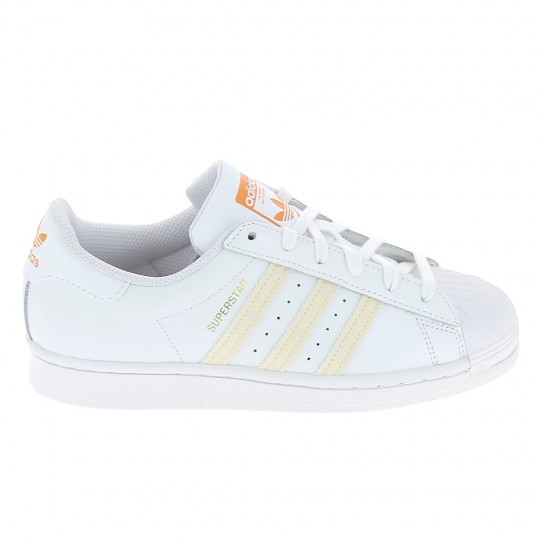 ADIDAS Superstar Blanc Orange - Baskets Mode Sneakers Femmes | Sports-Loisirs