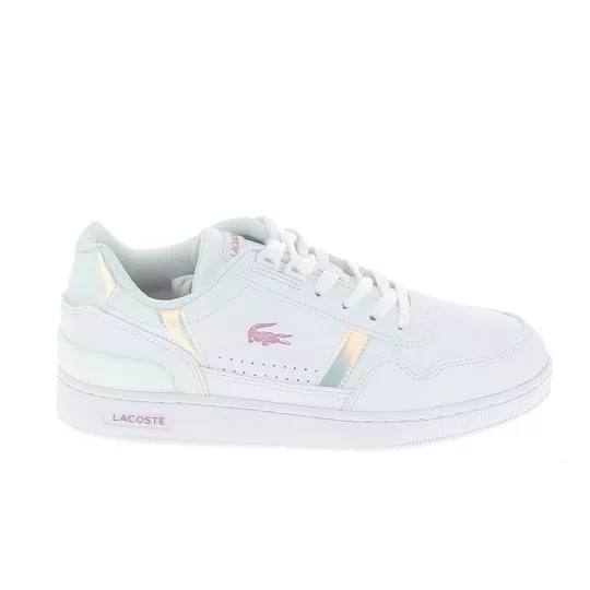 LACOSTE T Clip Jr Blanc Rose - Chaussures Junior Sneakers Filles | Sports-Loisirs