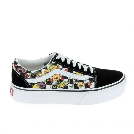 VANS Old Skool Plateform Noir Multi - Baskets Mode Sneakers Femmes | Sports-Loisirs