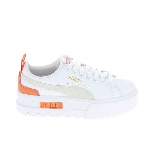 PUMA Mayze LHT Jr Blanc Orange - Chaussures Junior Sneakers Filles | Sports-Loisirs
