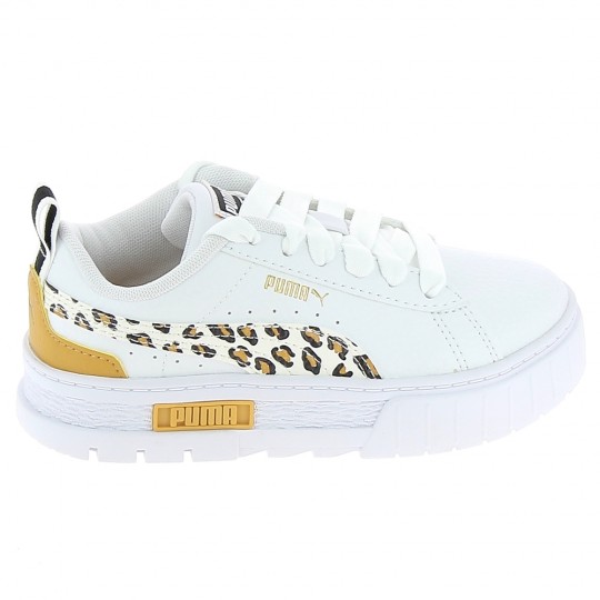 PUMA Mayze Wild C Blanc Leopard - Chaussures Cadet Sneakers Fille | Sports-Loisirs