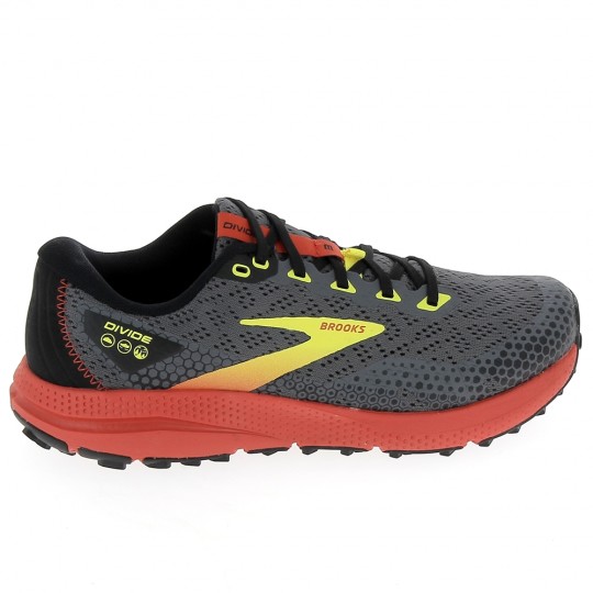 BROOKS Divide 3 Noir Rouge - Trail Hommes | Sports-Loisirs