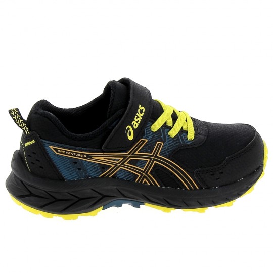 ASICS Pre Venture 9 PS C Noir Jaune - Chaussures Cadet SL Garçons | Sports-Loisirs