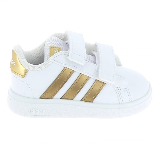 ADIDAS Grandcourt 2.0 CF BB Blanc Or - Chaussures Bébé Sneakers Filles | Sports-Loisirs