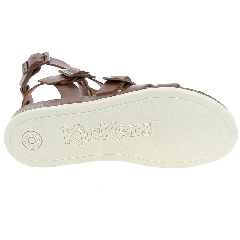 Escarpins Kickers En Cuir Marron - Talon Compensé, Bout Ouvert, Boucle (Neuf Avec Boîte)