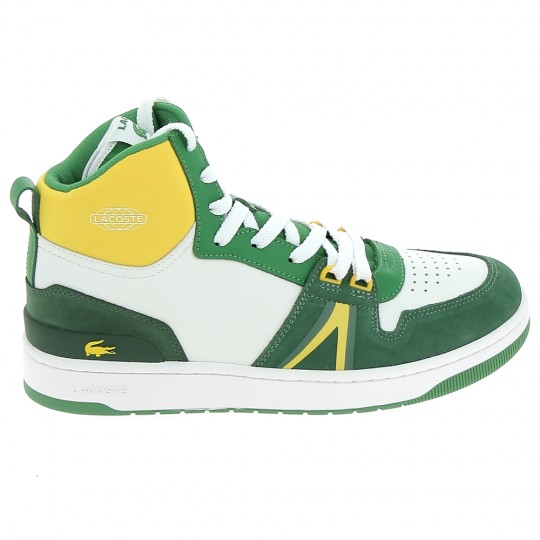 LACOSTE L001 Mid Blanc Vert - Baskets Mode Sneakers Hommes | Sports-Loisirs