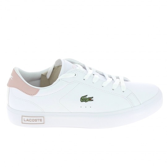 LACOSTE Powercourt Jr Blanc Rose - Chaussures Junior Sneakers Filles | Sports-Loisirs