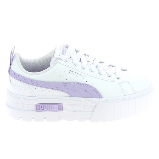 PUMA Mayze Jr Blanc Violet - Chaussures Junior Sneakers Filles | Sports-Loisirs