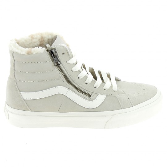 VANS SK8 Hi Relssue Zip Beige - Baskets Mode Sneakers Femmes | Sports-Loisirs