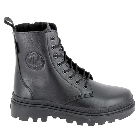 PALLADIUM Pallatrooper Off Lth Noir - Bottines Femmes | Sports-Loisirs