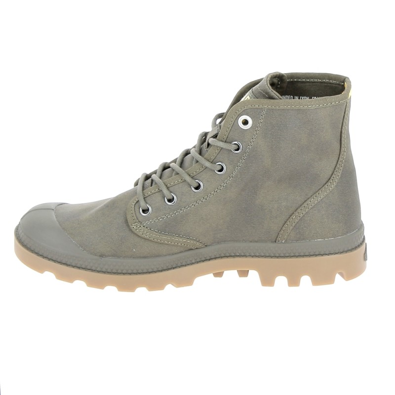 Bottes Palladium Pampa Mixte – Marron, Tige Toile Coton, Semelle Caoutchouc, Taille 38 EU