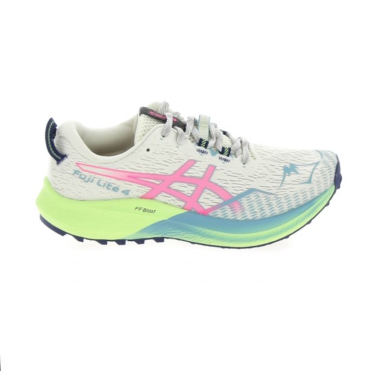 ASICS Fuji Lite 4 Blanc Vert - Running Femmes | Sports-Loisirs