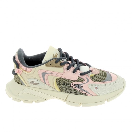 LACOSTE L003 Neo Textile Blanc Rose - Baskets Mode Sneakers Femmes | Sports-Loisirs