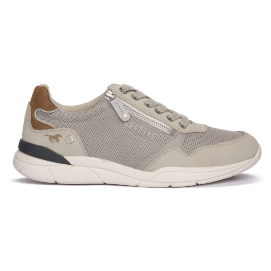 MUSTANG Sneaker 4138310 Beige Blanc - Chaussures de Ville Hommes | Sports-Loisirs