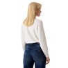 Pull Femme Blanc Guess Manches Longues | Sports-Loisirs