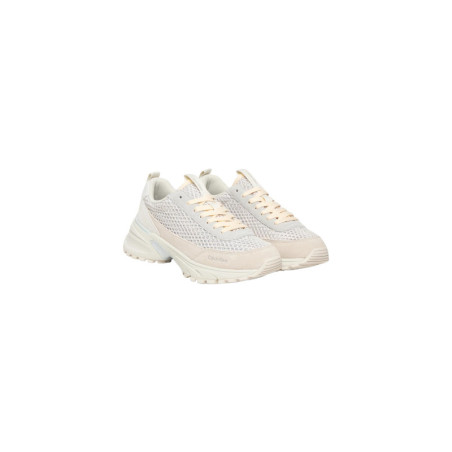 Baskets Femme en Cuir Beige - Calvin Klein Jeans | Sports-Loisirs