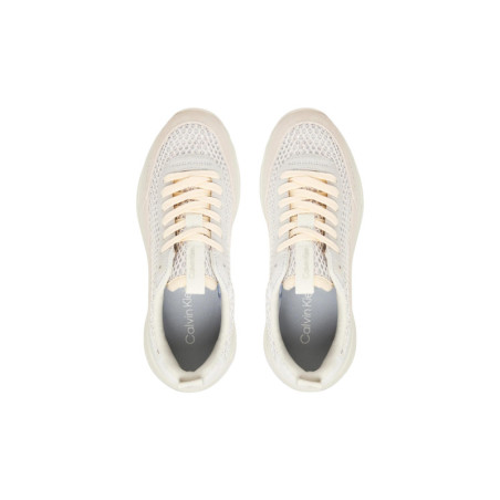 Baskets Femme en Cuir Beige - Calvin Klein Jeans | Sports-Loisirs