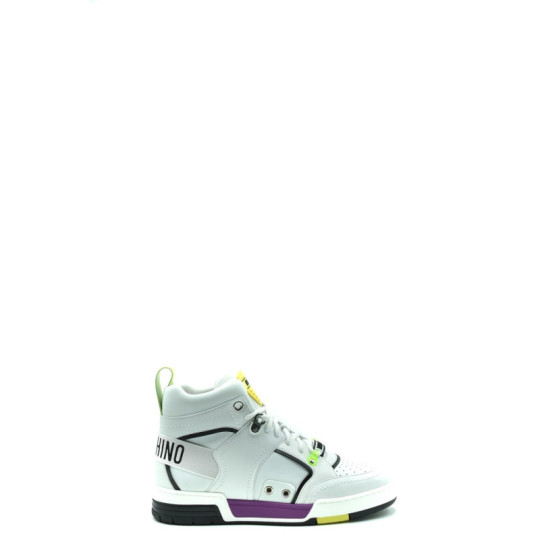 Baskets Homme en Cuir Blanc - Moschino | Sports-Loisirs