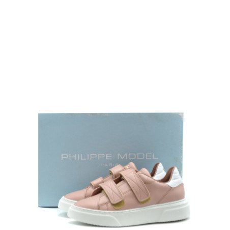 Baskets Femme en Cuir Rose - Philippe Model | Sports-Loisirs