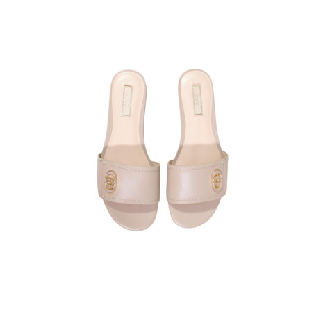 Mules Femme Beige en Cuir - Liu Jo | Sports-Loisirs