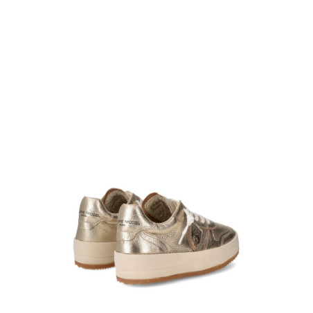 Baskets Femme Dorées en Cuir - Philippe Model | Sports-Loisirs