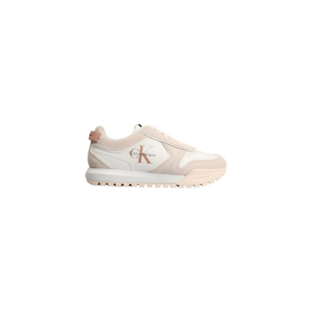 Baskets femme en cuir blanc - Calvin Klein Jeans | Sports-Loisirs