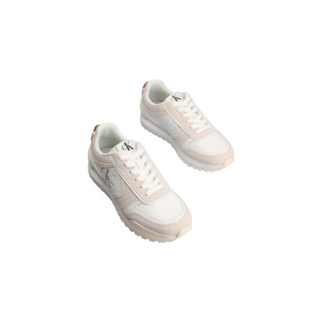 Baskets femme en cuir blanc - Calvin Klein Jeans | Sports-Loisirs