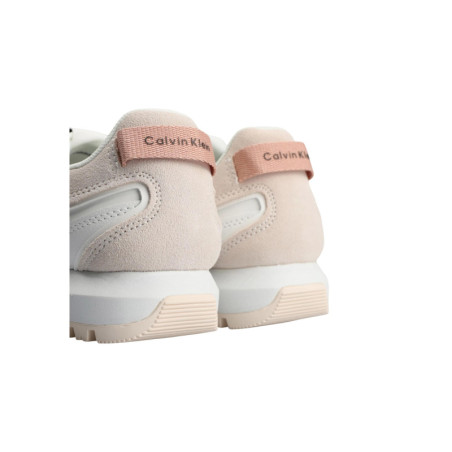 Baskets femme en cuir blanc - Calvin Klein Jeans | Sports-Loisirs