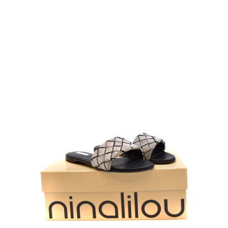 Mules Femme Strass Cuir - Ninalilou | Sports-Loisirs