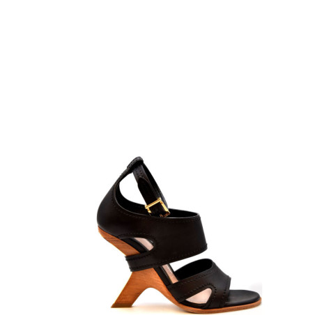 Sandales Femme en Cuir Noir - Alexander McQueen | Sports-Loisirs
