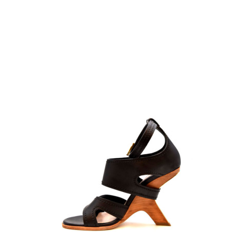 Sandales Femme en Cuir Noir - Alexander McQueen | Sports-Loisirs