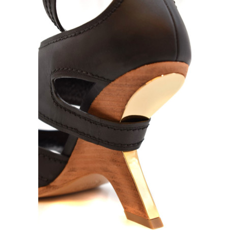 Sandales Femme en Cuir Noir - Alexander McQueen | Sports-Loisirs