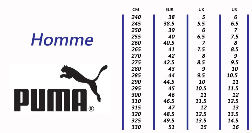 comment taille puma heart